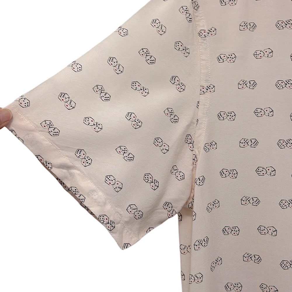 🔥SOLD🔥NOT FOR SALEAll Saints Peach Snakeyes Camp Shirt HTF Slim Fit Short Sleeve - Picture 5 of 12
